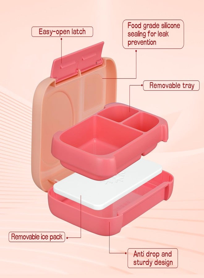 MAISON HUIS Chill Bento Lunch Box for Kids Adult with Ice Pack 3 Compartments Leakproof Lunch Containers Keep Food Cold for Girl Boy School - Image 3